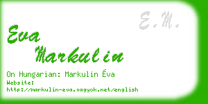 eva markulin business card